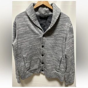 Marc Anthony Mens Button Up Cowl Neck Cardigan Sweater Slim Fit L Heather Gray